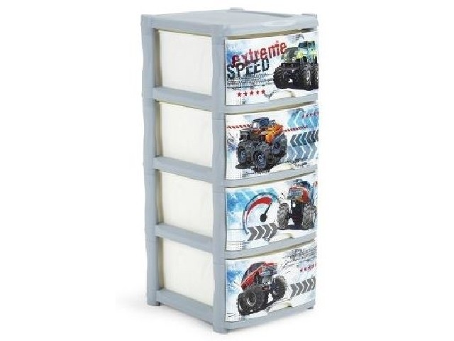 Детский комод для детской комнаты Супер трак 4 ящика 4719/1